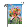 Butterfly Spring Flag Linne Trädgård Flagga Dubbelsidig Utskrift Hem Utomhus Thanksgiving Banner Flaggor Party Supplies 11Style T2I51931