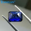 forma de rectángulo esmeralda corte en d color azul laboratorio creado zafiro piedra suelta