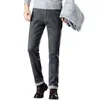 Kış Erkekler Sıcak Gri Kot Yüksek Kalite Esneklik Kalınlaşmak Skinny Plus Kadife Denim Pantolon Pantolon Erkek Marka Giysileri 211108