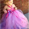 Mädchen Gelb Häkeln Tutu Kleid Baby Flauschigen Tüll Träger Kleid Ballkleid mit Blume Stirnband Kinder Cosplay Kleidung Prinzessin Kleid 210317