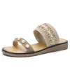 Tofflor 2021 Summer Women Flat Sandals Shoes Beach Slip-On Woven Round Toe Leather Suede Slides Flip Flops 9607