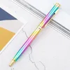 Rainbow Rose Gold Metal Rotating Ballpoint Pen School Student Lärare Skriva Office Business Signature Pennar Stationery Present JY0628