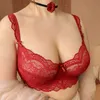 Briefs Panties Plus Size D E Cup Red Ultra Thin Transparent Women Bra And Panty Set Lingerie Female Sexy Brassiere Embroidery Lace Underwear L2404