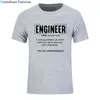 Män T-shirt Engineer Dad Definition Noun Rolig T Shirts Sommar bomull Harajuku Kortärmad Streetwear Svart T-shirt Kläder G1222