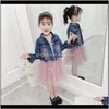 Set Abbigliamento per neonati Neonato Bambini Maternità Drop Delivery 2021 Cappotto e giacca di jeans autunnale Gonna di pizzo per ragazze Abito per bambini Primavera in due pezzi Wrxs0