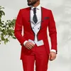 Novo TailCoat Italiano 2021 Design Homens Terno 3 Peças Slim Fit casamento noivo noivo para noivo Melhor homem Blazer com colete calças x0909