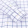 Męska Oxford Długi rękaw Sprawdzić Krawatę Platforma Patch Kieszeń Kieszeń Standardowy Pasek / Paski Wydrukowane Przycisk Casual Down Shirts 210721