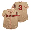 # 3 Babe Ruth Jersey Hommes Femmes Jeunes Tous Cousus Maillots De Baseball Personnalisés Crème S-XXXL