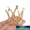 Mini Crown Princess Topper Crystal Pearl Tiara Barn hårprydnader för bröllopsfödelsedagsfestkaka dekorationsverktyg