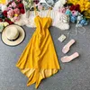 Vestido de bolinhas de verão mulheres retro cintura alta peixe cauda magro bodycon senhoras férias chiffon longo robe vestidos 210525