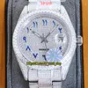 Eternity Hip Hop horloges RRF Nieuwste producten 126334 116334 126333 Zilver Arabische Diamanten Dial A2824 Automatisch Iced Out Out Full Mens Watch 904L Steel Diamond Case Bracelet