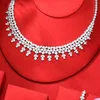 Brincos Colar Godki Romântico Romântico Fashion Shiny 4PCS Jóias de joalheria africana de luxo para mulheres Dubai Bridal 2021