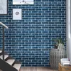 Fondos de pantalla Blue 3d Brick Papel y palos autoadhesivos Palabres de pared extraíbles Decoración de la sala de estar impermeable