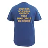 Diseñador divertido bien sin estrés One Boo No Círculo Pequeño Círculo Big Checks T Shirt Letra Impresión Tshirt Atrás Camisa de algodón Tamaño de la UE