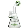 Bicchiere di vetro Bong Narghilè Flusso Movimento Elica Perc Fab Tubi per uova Spinning 2 Lame Olio Dab Rigs Tubo dell'acqua con ciotola XL226 Design piramidale con foro svizzero 14 Giunto femmina