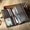 Handmade Vintage Genuine Leather Men Wallet men leather long wallet Clutch bag tough male purse money clips