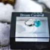DreamCarnival 1989 العلامة التجارية الخاصة قطع سوليتير خاتم الزواج للنساء الضوء الأزرق اللون زركونيا 6 القريدس تاج نظرة WA11498 211217