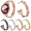 Watch Bands Fashion X Type Style Diamond Bracelet For Galaxy Active 2 1 Band Metal Link Women Strap 42mm/46mm