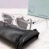 2022SS officiella senaste fyrkantiga klassiska mode OW40006 offs solglasögon Polykarbonatplatta skåror Vita män och kvinnliga glas W9627801