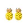 Mode Leuke Glas Crystal Pineapple Stud Earring voor Dames Boho Gesimuleerde Pearl Fruit Oorbellen Verklaring Sieraden Gift