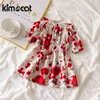 Kimocat Enfants Vêtements d'été Enfant Bébé Fille Fête Princesse Floral Coton Robe Florale Patchwork Mousseline De Soie Robe Tenue Q0716