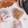 Cute Bear Animal Plush Doll brooch Key Chains Hanging Keychain Ring Bag Phone Decoration KeyRing Pendant