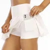Faldas de tenis Pantalones cortos de verano Mujeres Sports Falda desnuda Tela Apto para la piel Dobladillo plisado Corriendo Golf Skort