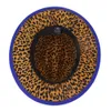 Blue integral com leopardo jazz gentil homem gentil partuly party music black chapéu largo lã de dois tons fedora chapéu para unisex257i