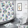 Tende da doccia Bagno Aessieries Bagno domestico Piante da giardino Piante floreale Set di tenda floreale Dandelion Flowers Tip Fashion Fashion Fashion Decor di lusso Tappeto antiscivolo r