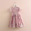 Baby Princess Lace Dress 2021 Summer 3-6 8 10 12 Years Teenager Children Little Kids Wedding Party Short Sleeve Dress For Girls G1129