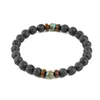 Difusor de óleo preto de 8 mm Lava Rock Strand Bracelet Bracelets Bracelets para homens Jóias de moda Will and Sandy