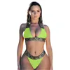 Womens Sling Bib Бикини Купальники Купальники моды Trend Bandage Tube Top Bras Works Split Combusite Летние Женские Отель Пляжный Треугольник Бикини Наборы