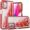 Hybrid Liquid Quicksand Glitter Cases For Moto G Stylus 5G 2021 Double Color Gradient Three Layer Heavy Duty Shockproof Protective Cover