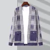 Pulls pour hommes Mode Plaid Japonais Automne Hiver Tricot Marque Street Wear Cardigan Hommes Pull Casual Manteaux À La Mode Veste