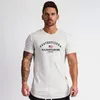 Muscleguys夏のブランドの服の筋肉タイトTシャツメンズフィットネスTシャツHomme Gyms Tシャツの男性ボディービルのティーシャツ210421