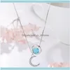 Pendant & Pendants Jewelrypendant Necklaces Pjx Un Shape Necklace Moonstone Crystal Choker Simple Style Schoolgirl Crescent Aessory Xl-Tjl-0