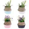 Paniers de rangement en bambou pliable blanchisserie paille patchwork osier rotin joncs de mer ventre jardin pot de fleur planteur panier 1pc planteurs pots