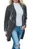 Vrouwen Trenchcoat Lange Mouw Fluwelen Windjack Losse overjas Fashio Cardigan Herfst Winter 210513