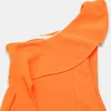 Été Femmes Bandage Mini Robe Sexy Sans Manches Une Épaule Orange Moulante Celebrity Runway Robe De Soirée Robes 210625