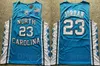 NCAA Koszykówka 23 Michael College Jersey Mężczyźni North Carolina Tar Heels and Laney High School For Sport Fan Oddychająca Czysta Bawełna Czarny Blue White Yellow