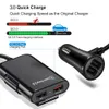 4 Porta USB Car Charger Carga rápida QC3.0 com cabo de extensão 5.6ft para assento traseiro carregando rápido iphone 12 xiaomi telefone condução gravador