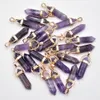 Natural Stone charms Rose Quartz Amethyst opal bullet shape charms point Chakra pendants for jewelry necklace earrings making