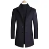 Men Wool Blends Coats Autumn Winter Solid Color High Quality Jacket Luxurious Brand Clothing