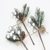 NEWChristmas Tree Decoration Simulation Cedar Berries Bouquet Home Decor Xmas Ornaments Ormosia Bouquets DIY garland Pine Cone LLE9083