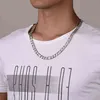 Rinntin SC34 homens grossos cadeia hiphop jóias 925 sterling sier diamante figaro cadeia colar