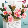 Decoratieve bloemen kransen simulatie bloem enkele tak magnolia bruiloft project decoratie zijde nep blad groot