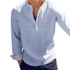 SIPERLARI Moda Primavera Estate Casual Camicia da uomo in cotone manica lunga a righe Slim Fit colletto alla coreana Abiti maschili S-5XL 210721
