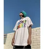 Kvinnors T-shirt Oversized Women T Shirt Men Preppy Style Letter Print Streetwear Kortärmad Toppar Kläder Hip Hop Harajuku Top