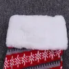 Decorações de Natal de malha de lã de malha Vermelho e branco Stripe Children Gift Bag Christmas Meias DD373