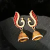 Dangle & Chandelier Vintage Peacock Decorated Bollywood Drop Earrings Women's Bohemian Wind Bell Shaped Fashion Wedding